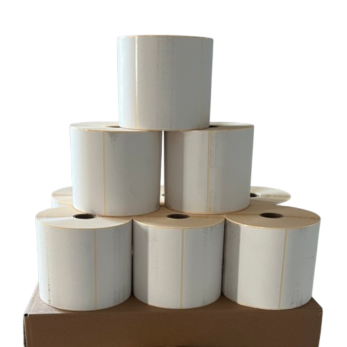 Stickers 100x80 Thermo Eco Permanent (12.000 per doos) Thermische eco-stickers 100 x 80 mm Thermische stickers 100 x 80 mm Eco etiketten 100 x 80 mm Verzendlabels 100 x 80 mm Thermische verzendetiketten BPA-vrije etiketten Bisfenol A-vrije labels Oplosmiddelvrije stickers Milieuvriendelijke etiketten Zelfklevende thermische labels Labels voor thermische printer Logistieke etiketten