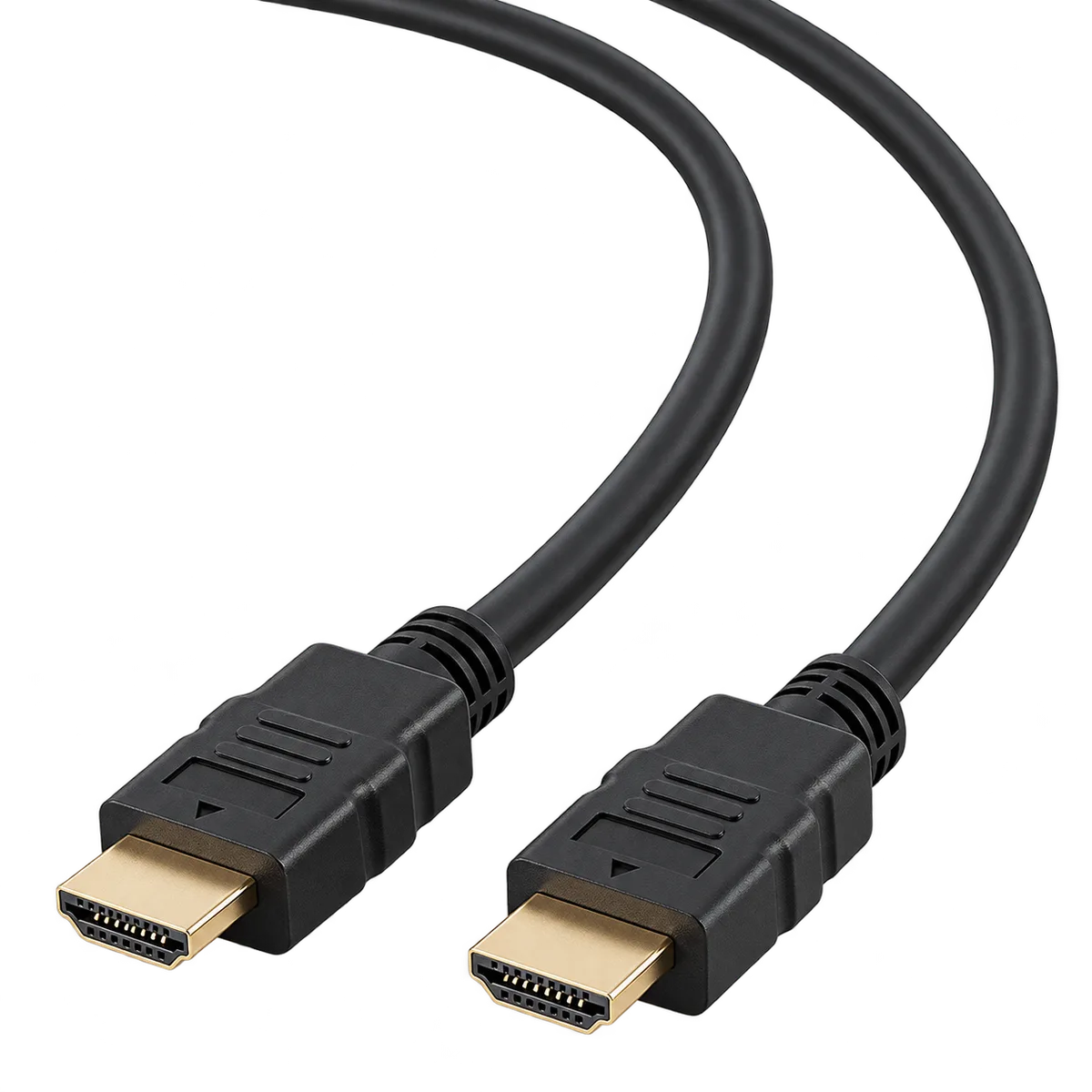 hdmi kabel, detail van de twee connectoren en kabels in een schuine hoek