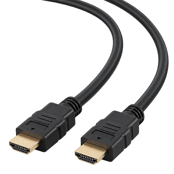hdmi kabel, detail van de twee connectoren en kabels in een schuine hoek