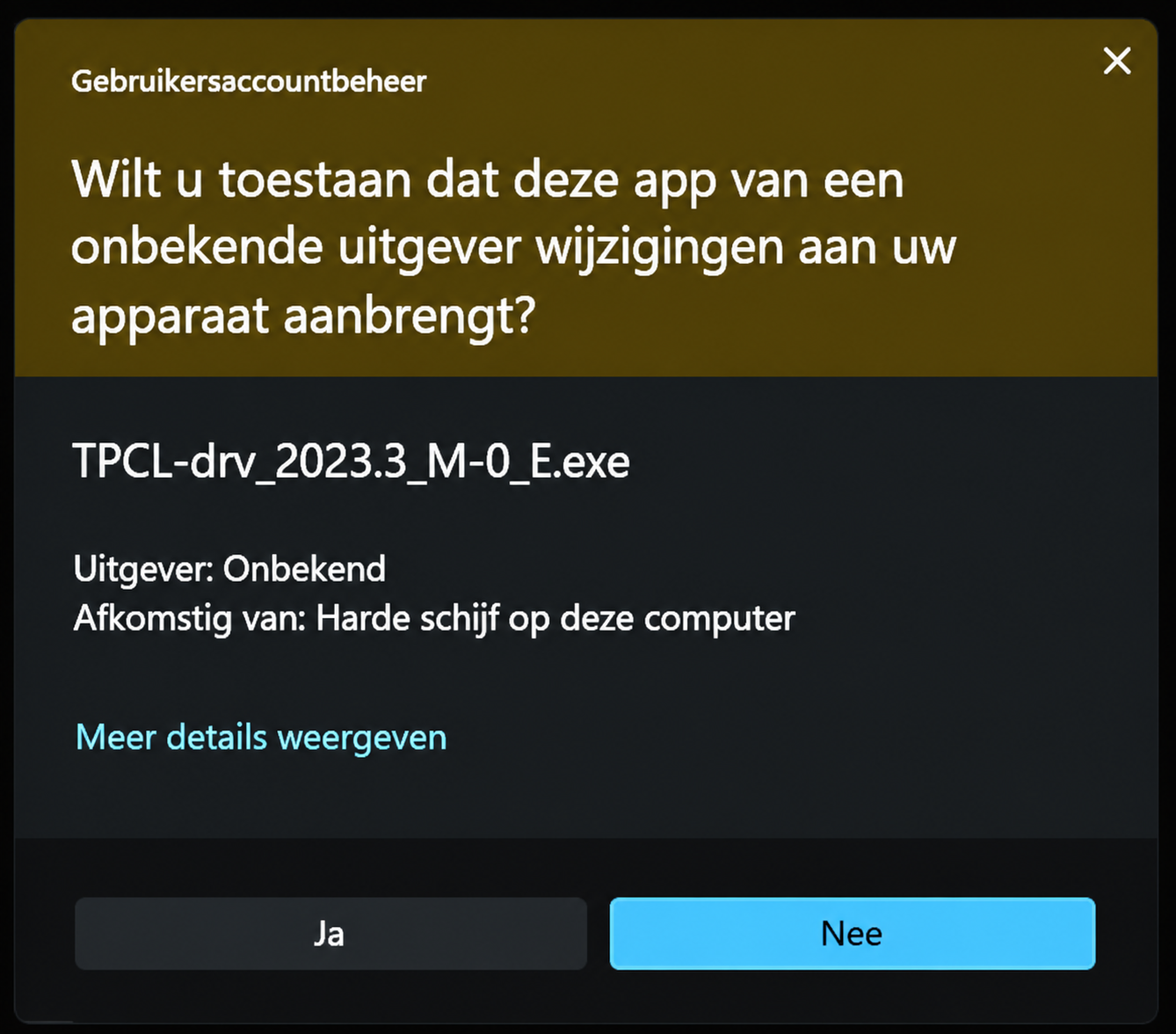 Toestemming geven (Ja)