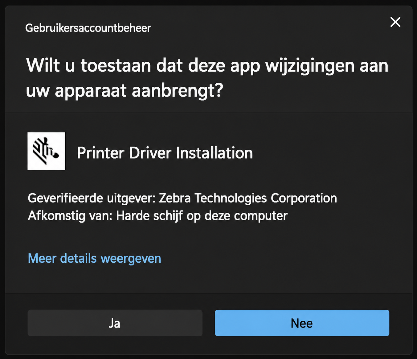 Toestemming geven (Ja)