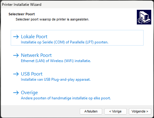 Poort selecteren