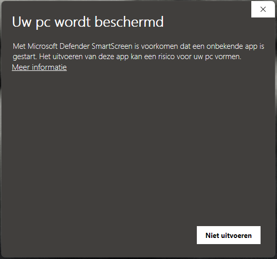 Windows SmartScreen-melding