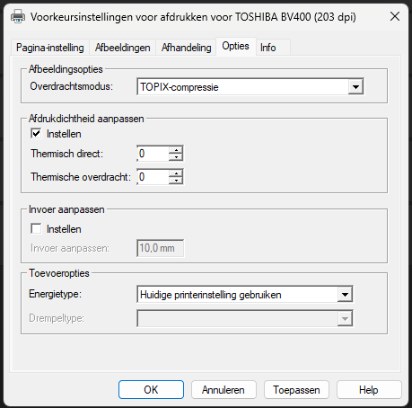 Afdrukdichtheid aanpassen
