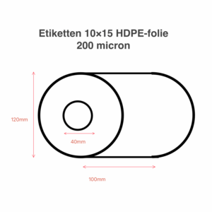 5 dozen Etiketten 10×15 WIT HDPE-folie 200 micron (21.000 labels) – 5% korting