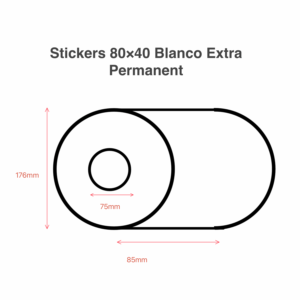 Stickers 80×40 Blanco Extra Permanent